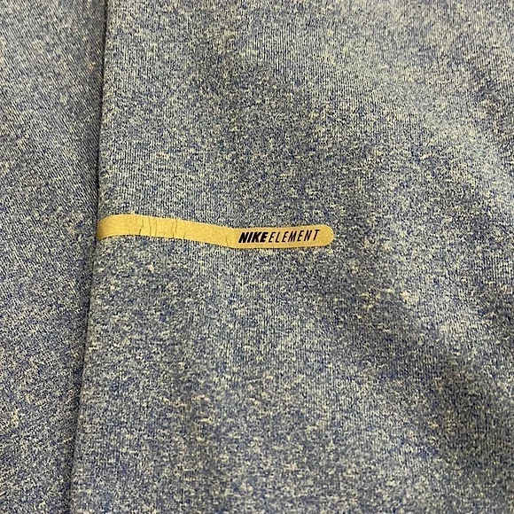 Nike 1/4 zip long sleeve dri fit running shirt heather blue w/curved hem XL - Picture 2 of 5